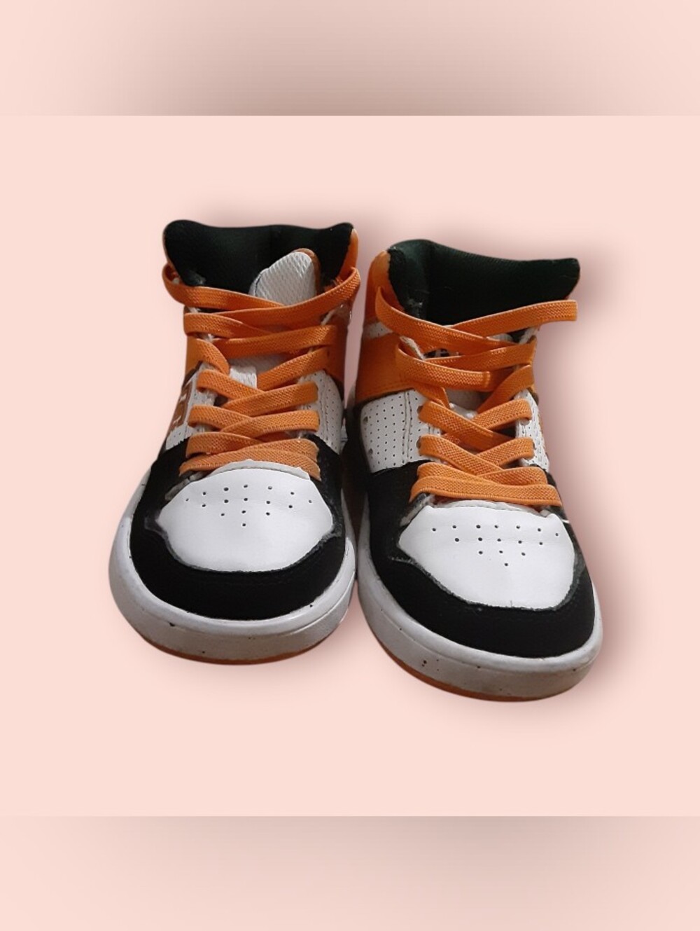 DC Shoes Kids Sneakers Size 10.5 Orange White Skate